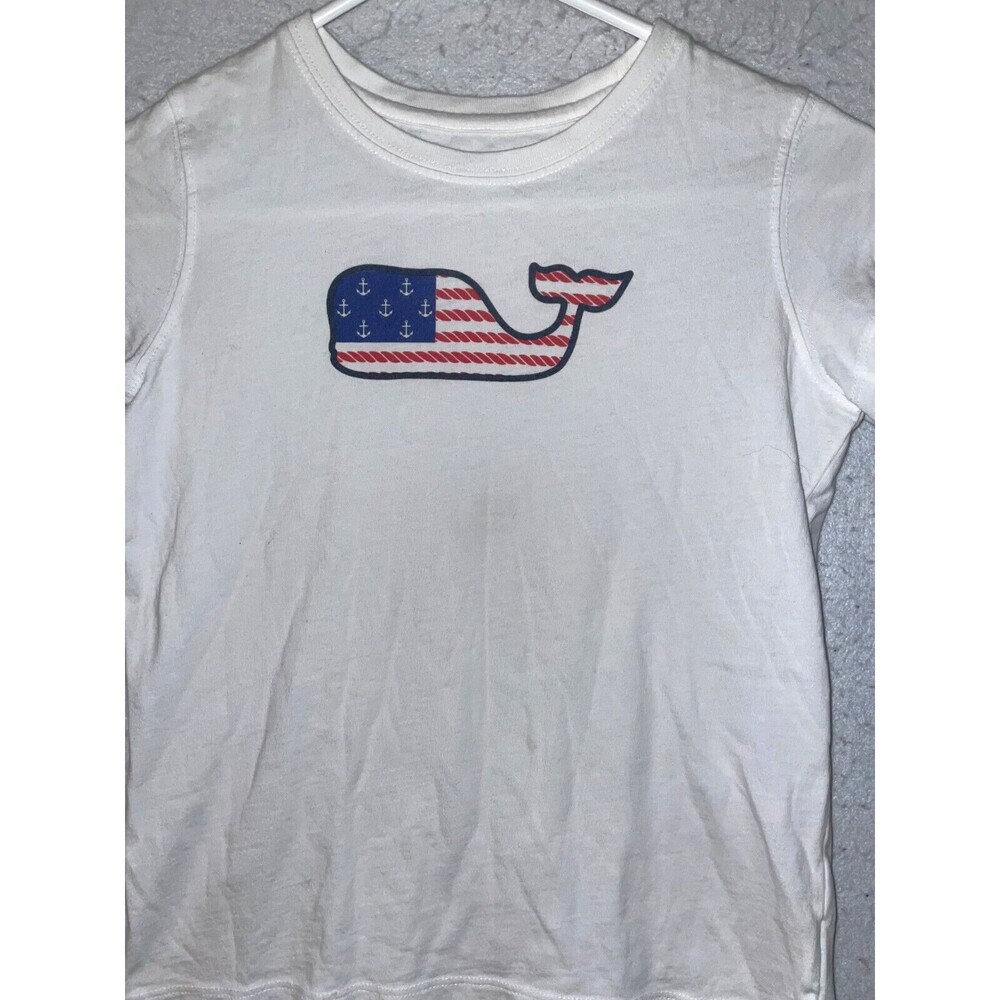 Vineyard Vines T-Shirt Unisex Youth M 10-12 Short Sleeve Graphic Logo White Kids